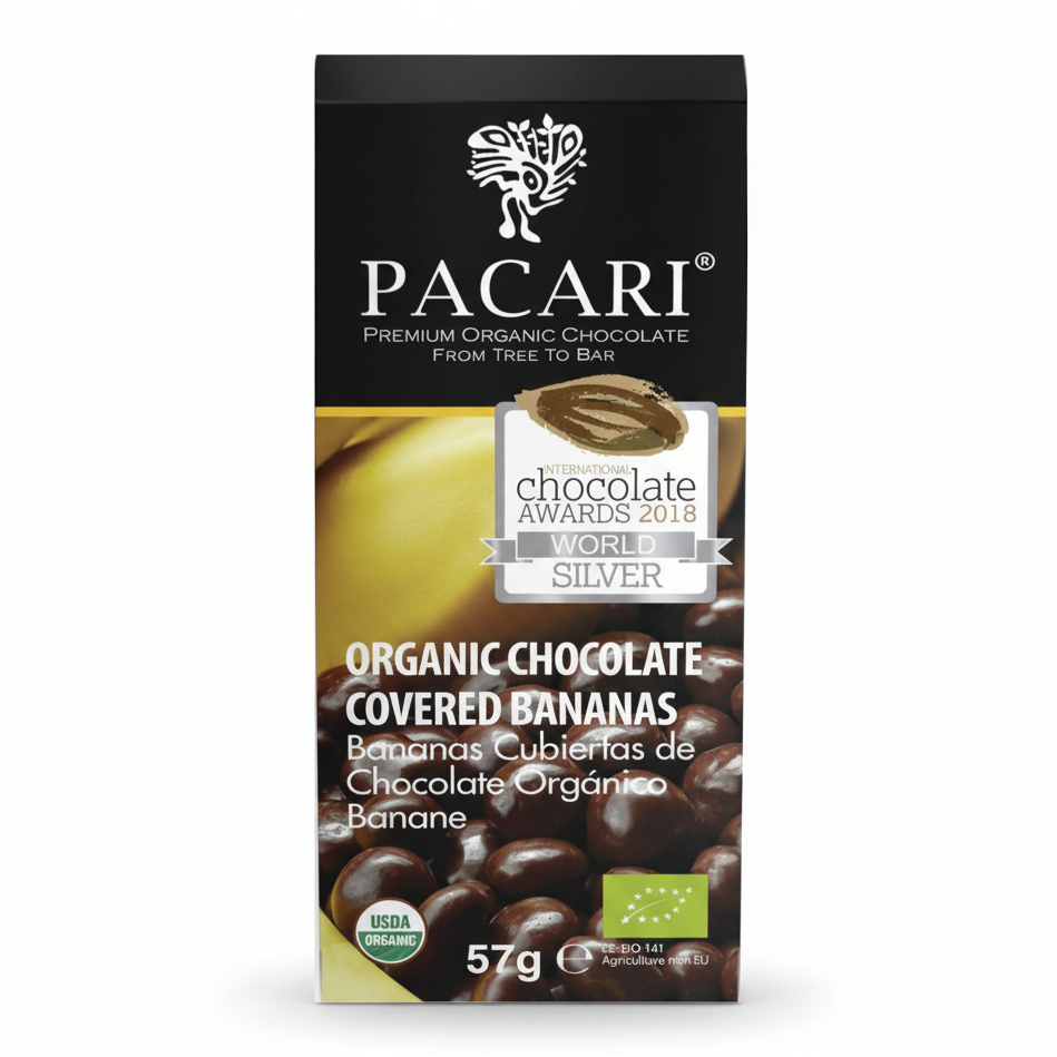 Paccari Organic Chocolate Covered Banana, Front