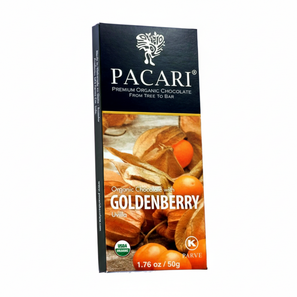 Pacari Goldenberry Organic Chocolate Bar, Front