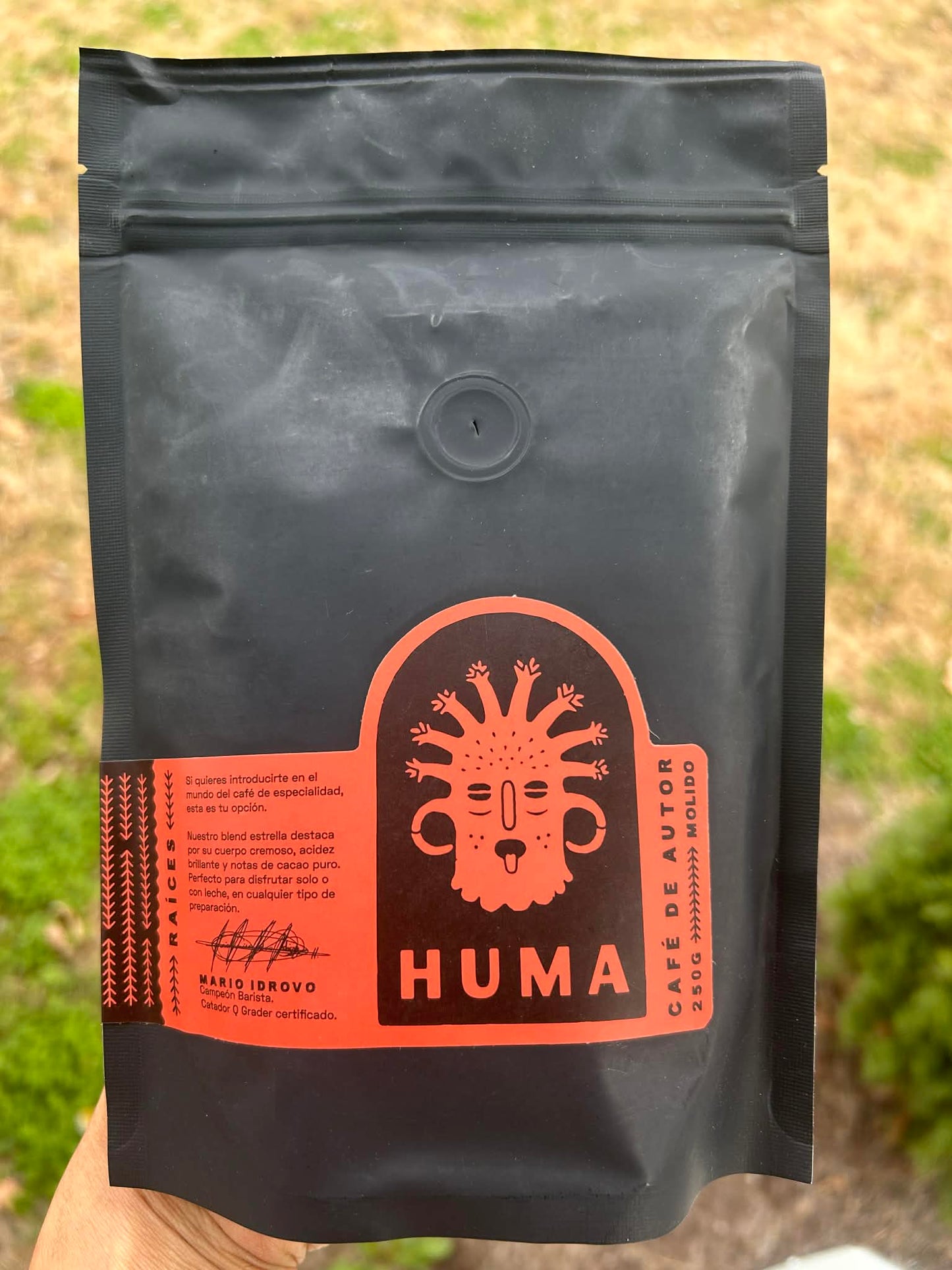 Huma Raices Ground Specialty Coffee, Front