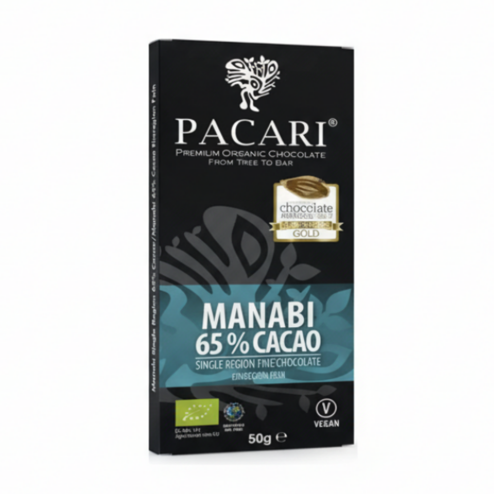 Paccari Manabi Organic Chocolate Bar, Front