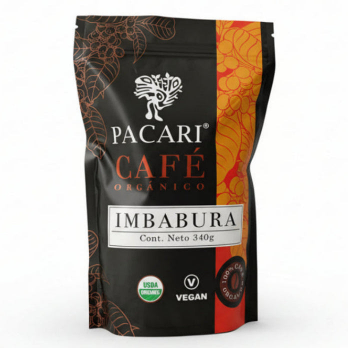 Paccari 100% Organic Whole Bean Arabica Coffee Imbabura, Front