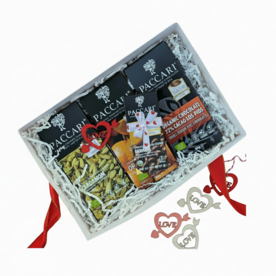Pacari Organic Chocolate Valentine´s Day Premium Choco Gift Box, Open