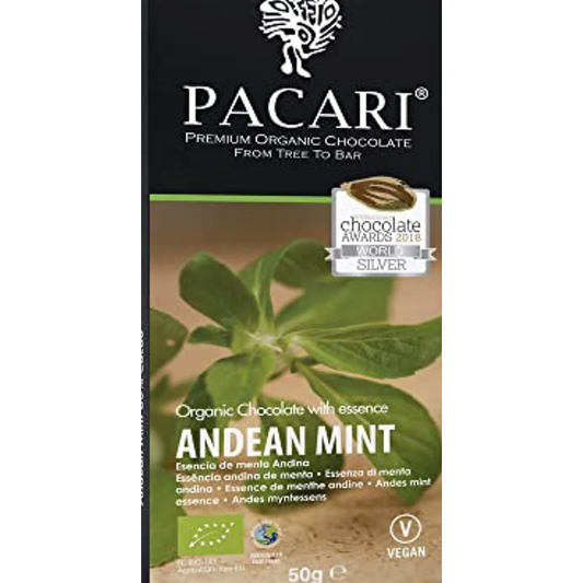 Pacari Mint Organic Chocolate Bar, Front