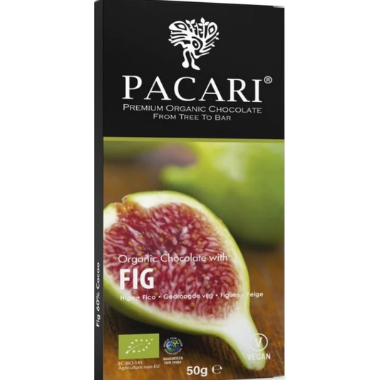 Pacari Fig Organic Chocolate Bar, Front