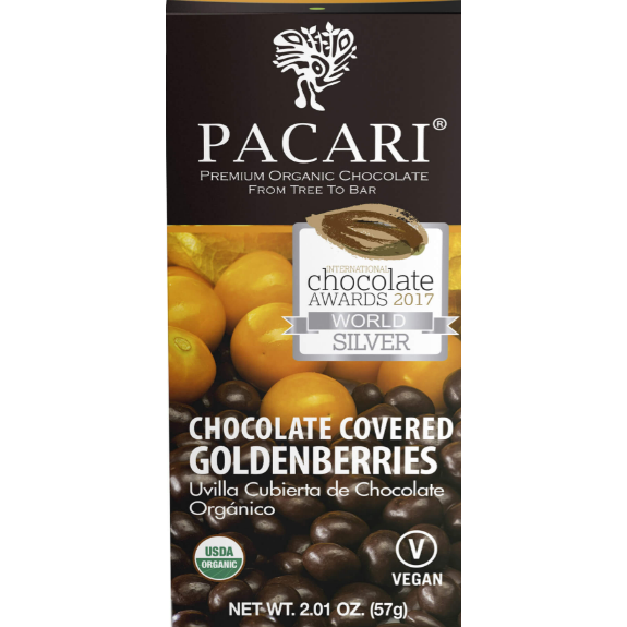 Pacari Organic Chocolate Covered Goldenberry, Front