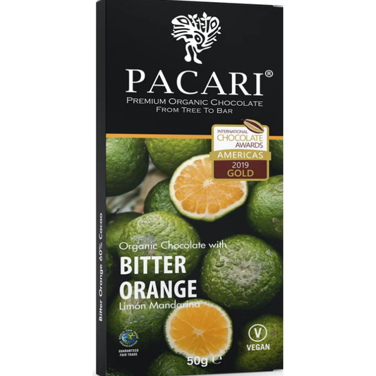 Pacari Bitter Orange Organic Chocolate Bar, Front