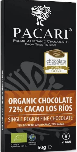 Pacari Los Rios Organic Chocolate Bar, Front