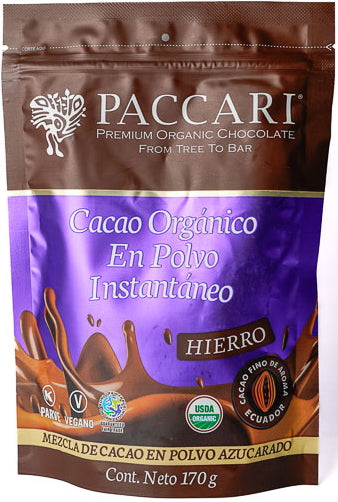 Pacari Organic Instant Cacao Powder, Front
