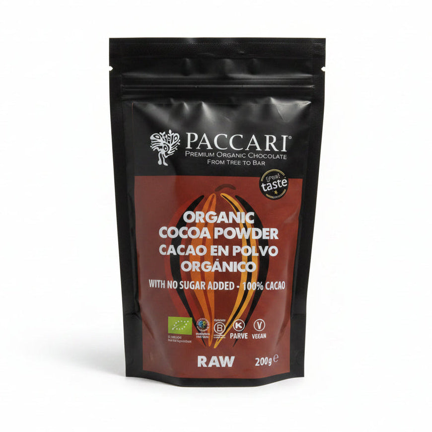 Paccari 100% Organic Cacao Powder, Front