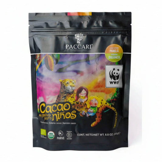 Paccari Organic Cacao Powder for Kids, Front